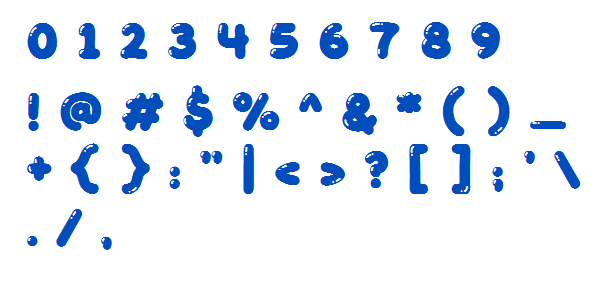 Playground Font numbers and punctuation marks