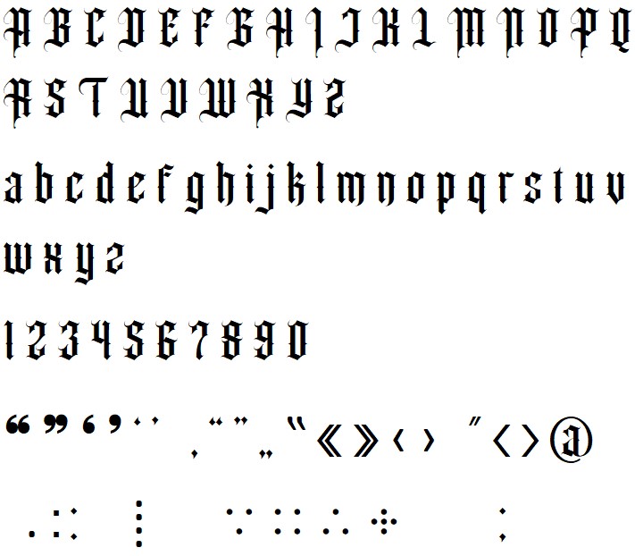 Angel Wish Font Character Set